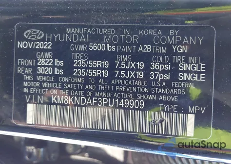 2023 Hyundai Ioniq 5 Sel z USA, uszkodzony, nr VIN KM8KNDAF3PU149909